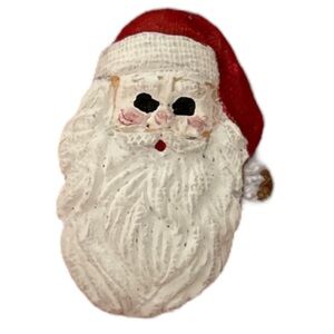 Vintage Carved Santa brooch
